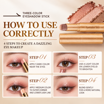 🎄 CHRISTMAS SPECIAL — 50% OFF! 🎁Effortless 3 Color Eyeshadow Stick